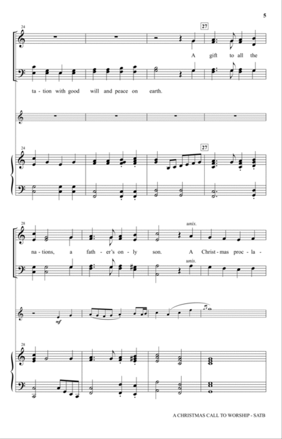 A Christmas Call To Worship 4-Part scores gallery preview page 4