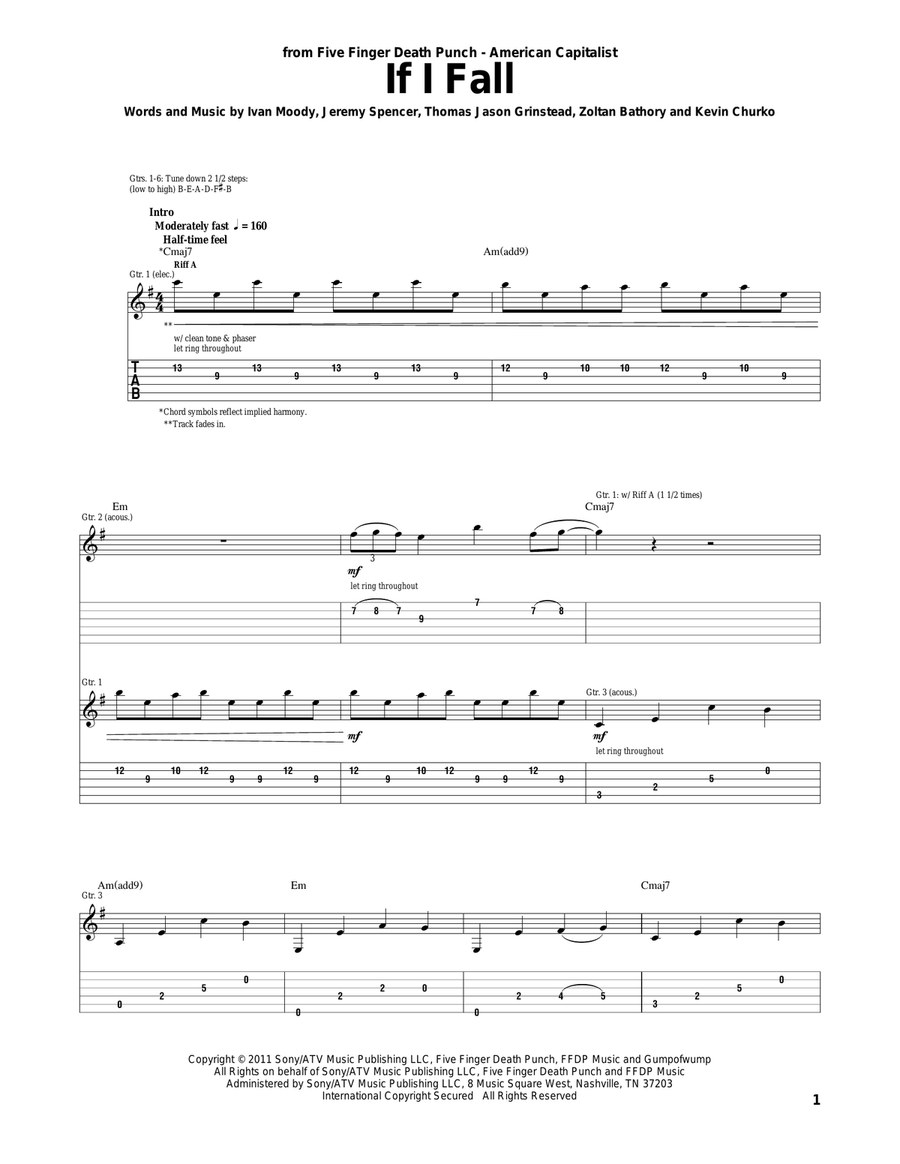 If I Fall Acoustic Guitar scores gallery preview page 1