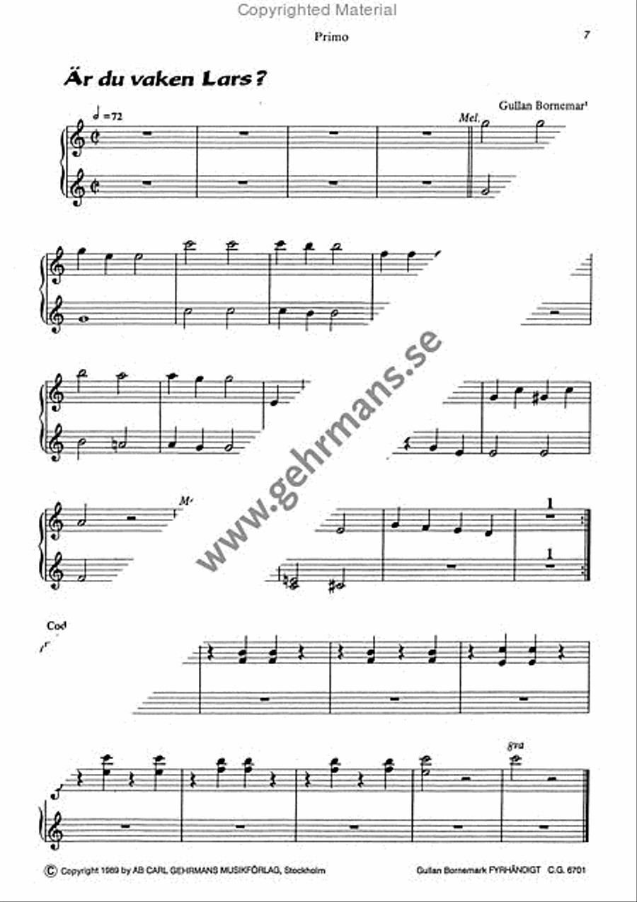 Bornemark fyrhandigt Bornemark fyrhandigt Piano Duet scores gallery preview page 6