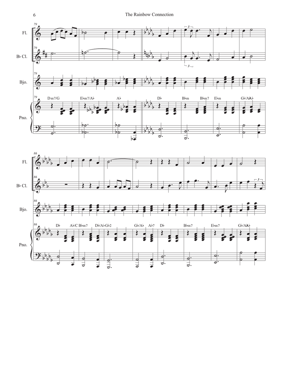 The Rainbow Connection Woodwind Duet scores gallery preview page 6