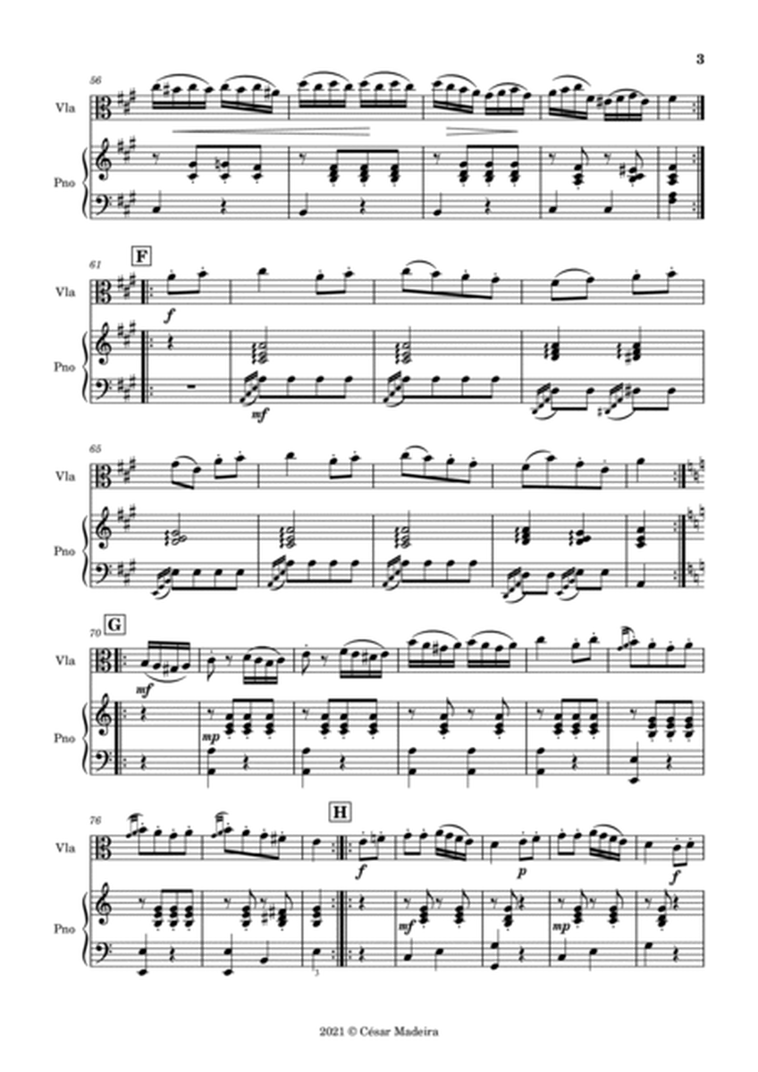 Turkish March by Mozart - Viola and Piano (Full Score and Parts) image number null