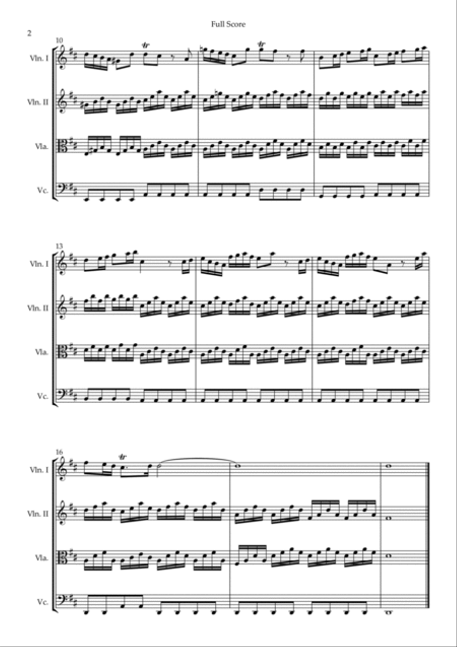 Largo from Winter (Antonio Vivaldi) for String Quartet String Quartet scores gallery preview page 2