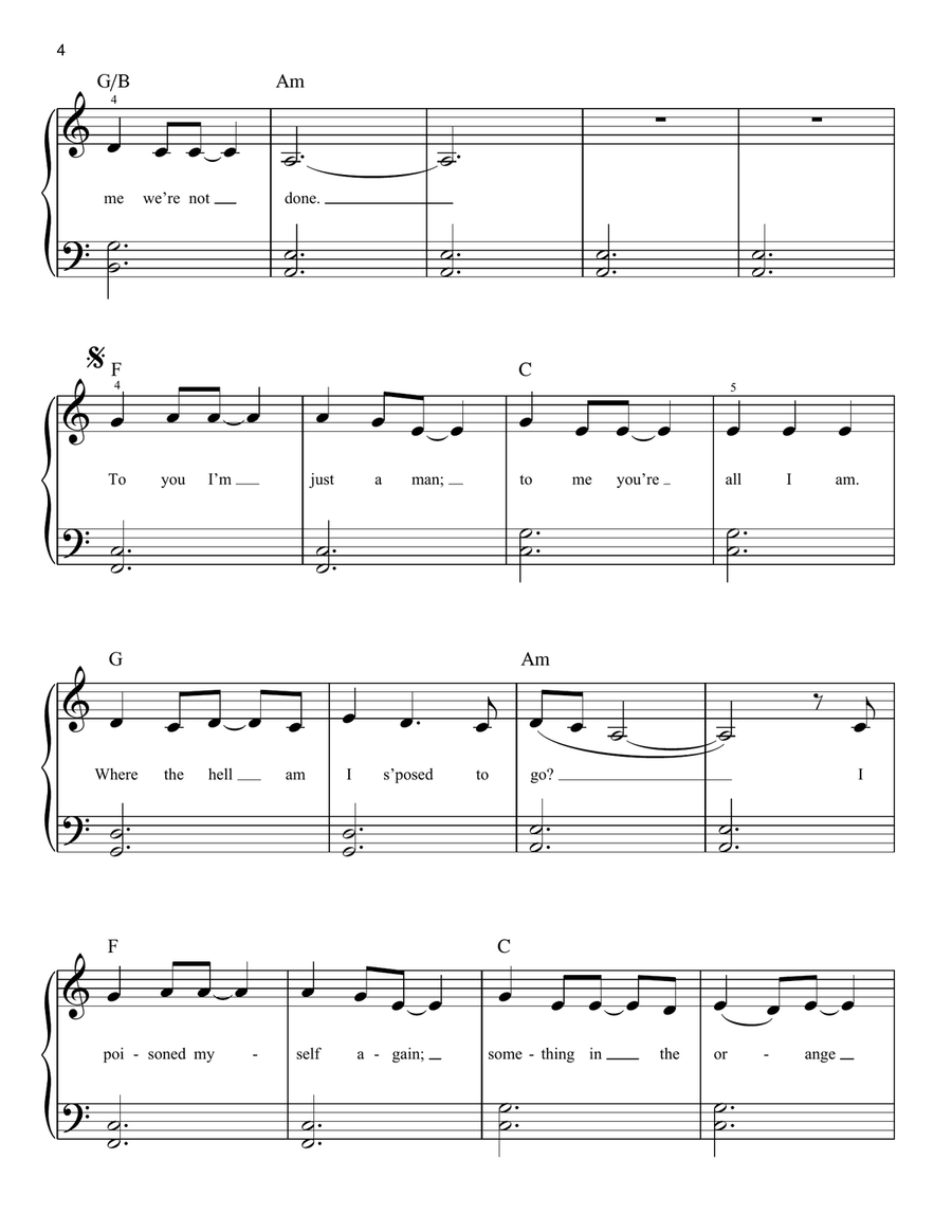 Something In The Orange Easy Piano scores gallery preview page 4