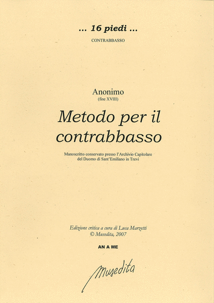 Metodo per il contrabbasso (Ms, Sant'Emiliano in Trevi)