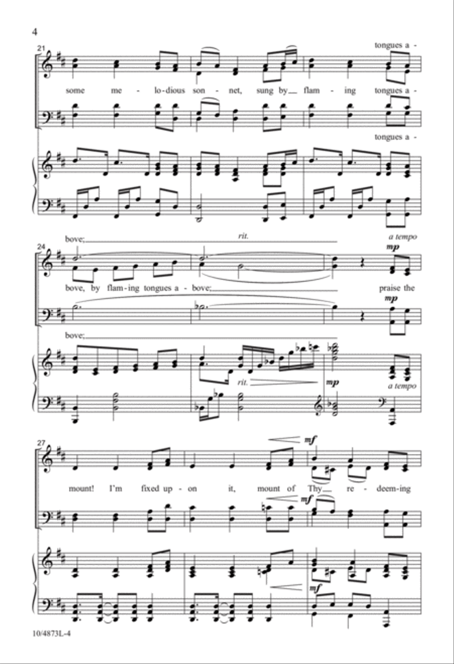 Tune My Heart to Sing Thy Grace 4-Part scores gallery preview page 4
