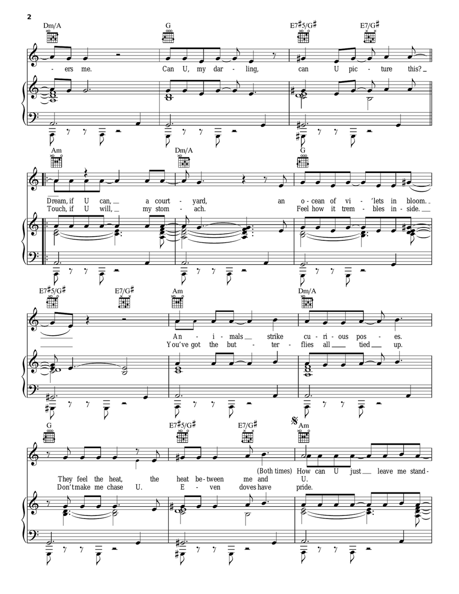 When Doves Cry When Doves Cry Piano, Vocal, Guitar scores gallery preview page 2