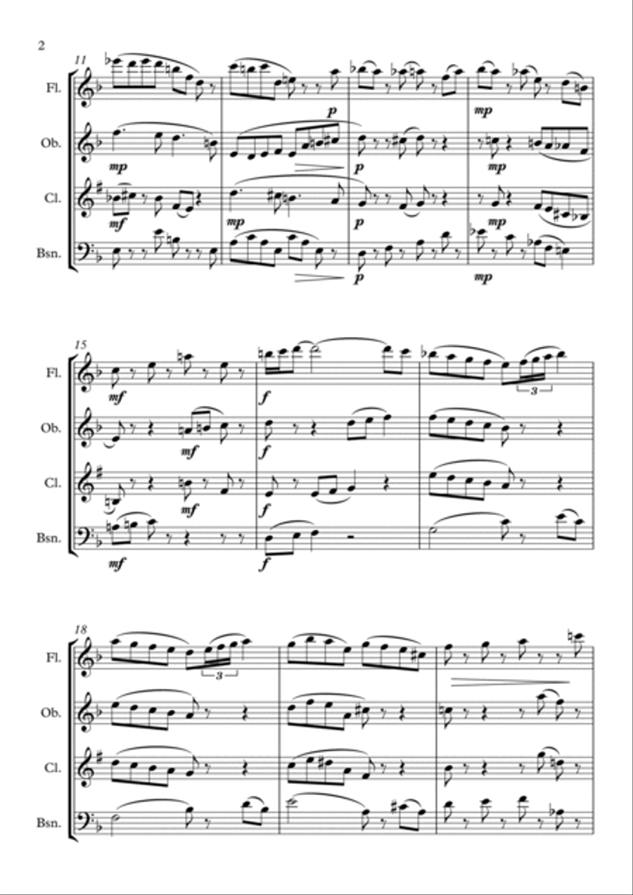 Glancing Blow - Wind Quartet Woodwind Quartet scores gallery preview page 2
