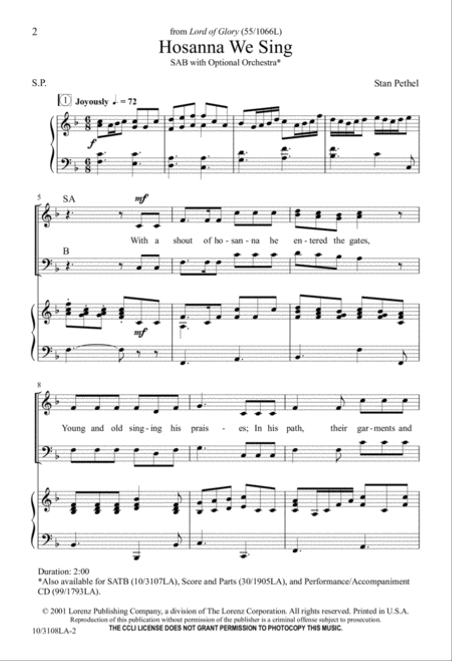 Hosanna We Sing 3-Part scores gallery preview page 3