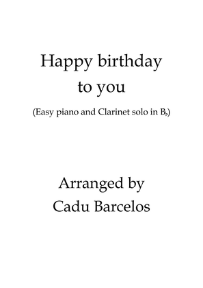 Happy Birthday to you Easy Piano and Clarinet Bb solo