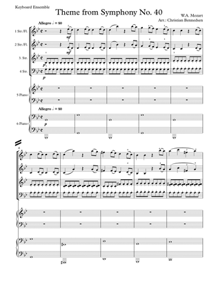 Mozart - Theme from Symphony No. 40 - Keyboard Ensemble