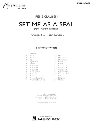 Set Me as a Seal (arr. Robert C. Cameron) - Conductor Score (Full Score)