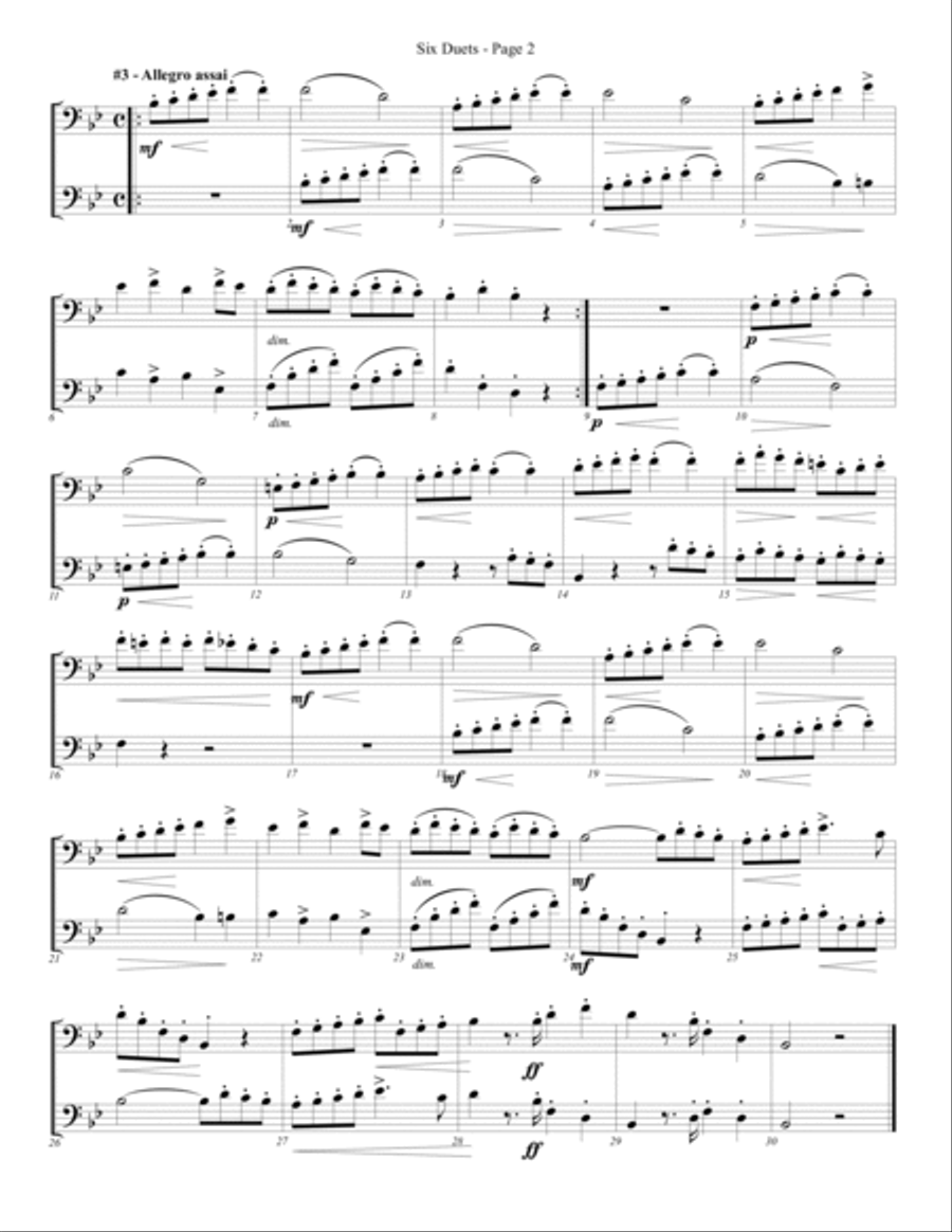 6 Duets Op. 50 by Friedrich August Belke for Trombone Trombone Duet scores gallery preview page 2