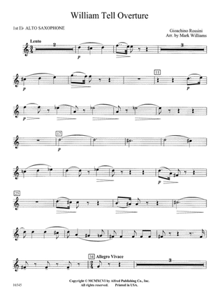 Book cover for William Tell Overture: E-flat Alto Saxophone