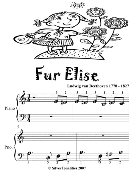 Fur Elise Beginner Piano Sheet Music 2nd Edition
