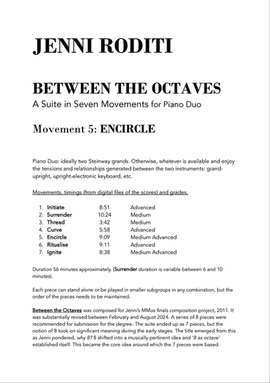 ENCIRCLE, Between the Octaves - A Piano Duo Suite (Movement 5 of 7) Piano Duet scores gallery preview page 2