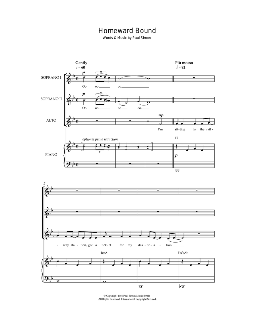 Homeward Bound Homeward Bound Choir scores gallery preview page 1