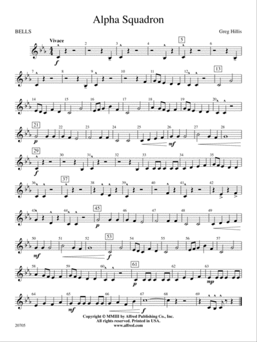 Alpha Squadron: Bells Alpha Squadron: Bells Concert Band scores gallery preview page 1