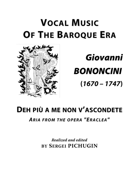 BONONCINI Giovanni: Deh più a me non v'ascondete, aria from the opera "Eraclea", arranged for Voice image number null