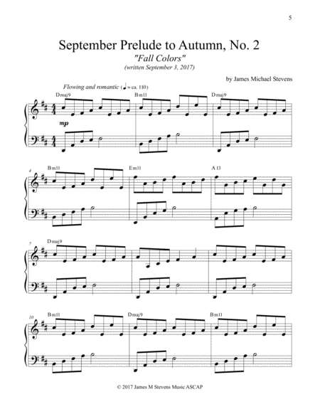 September Preludes to Autumn, No. 1-5 (Romantic Piano) image number null
