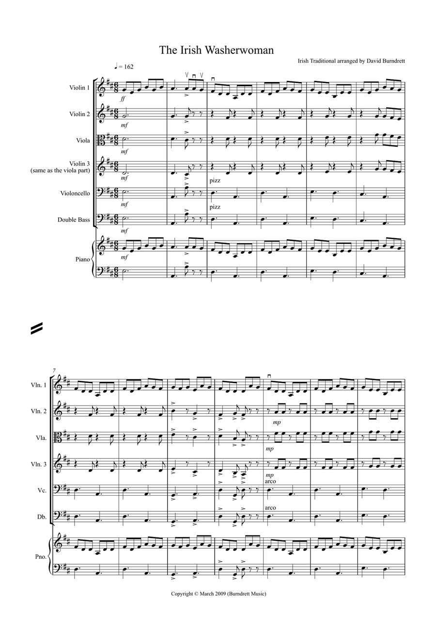 The Irish Washerwoman for String Orchestra String Orchestra scores gallery preview page 1