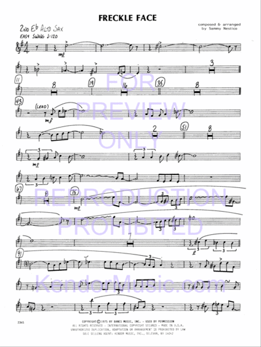 Freckle Face (Full Score) Jazz Ensemble scores gallery preview page 16