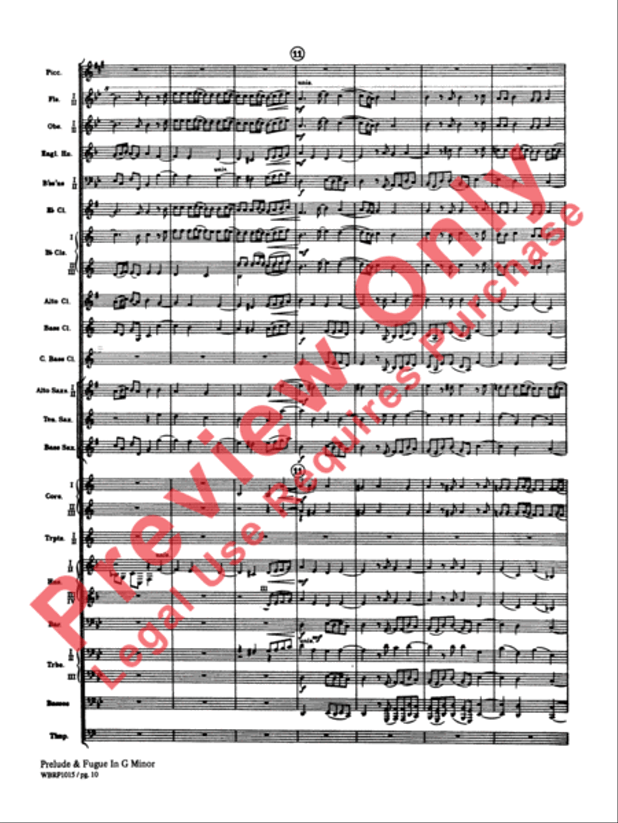 Prelude and Fugue in G Minor Concert Band scores gallery preview page 13