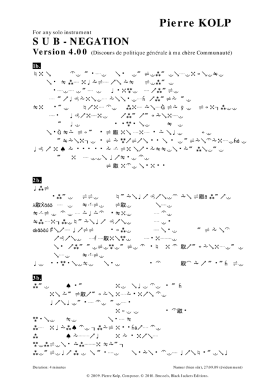 Sub negation 4 (solo, for any instrument) Small Ensemble scores gallery preview page 2
