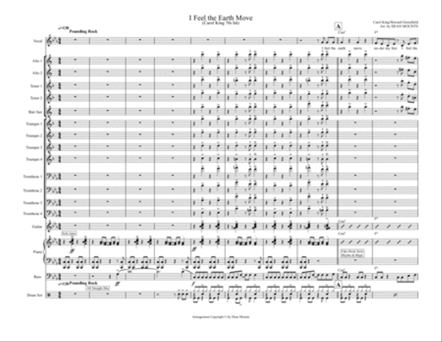 I Feel The Earth Move Jazz Ensemble scores gallery preview page 1