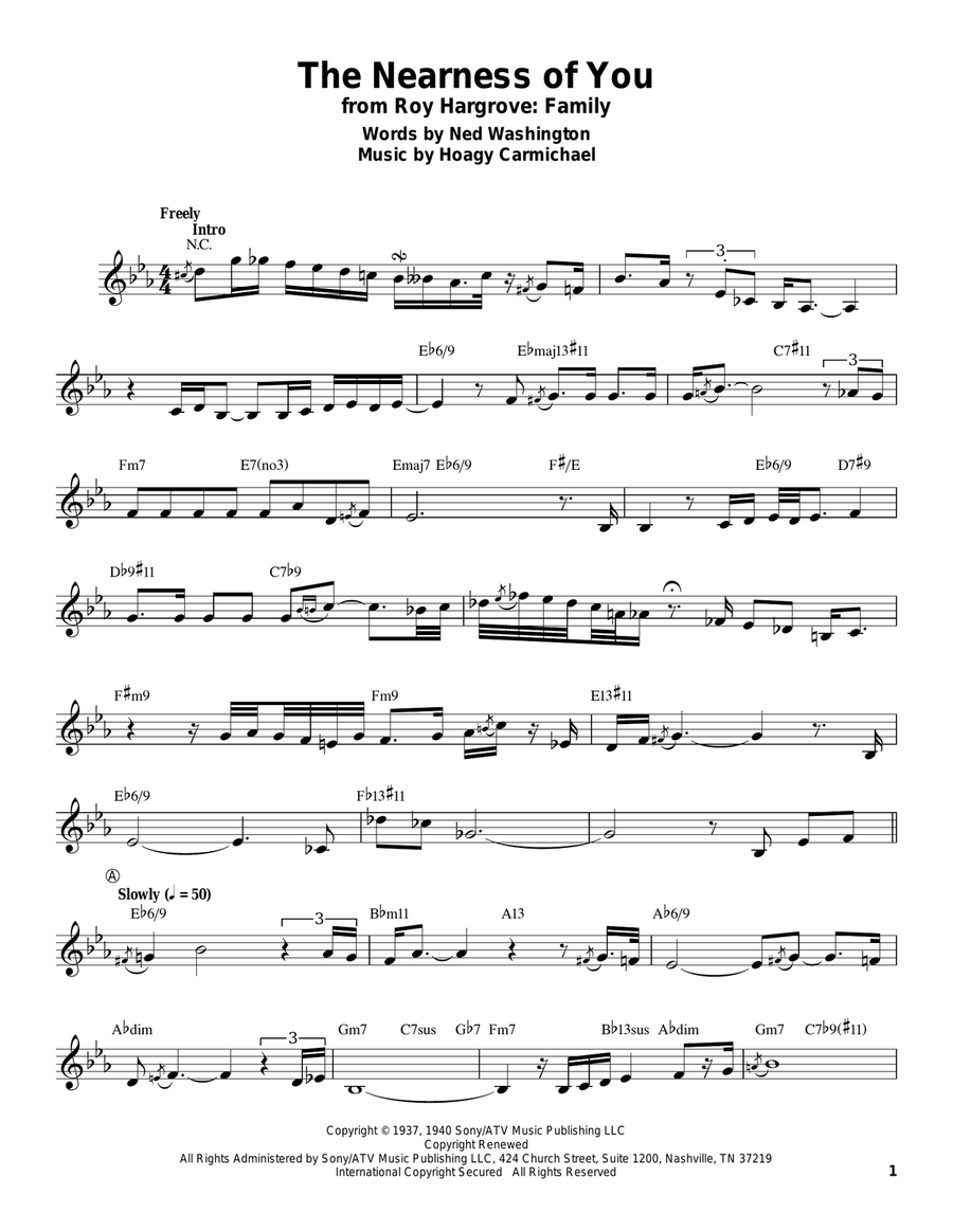 The Nearness Of You The Nearness Of You Trumpet scores gallery preview page 1