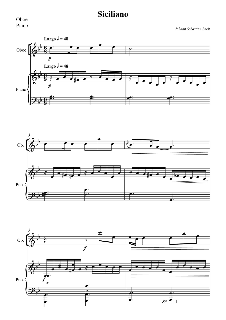 Siciliano - J S Bach (Oboe)