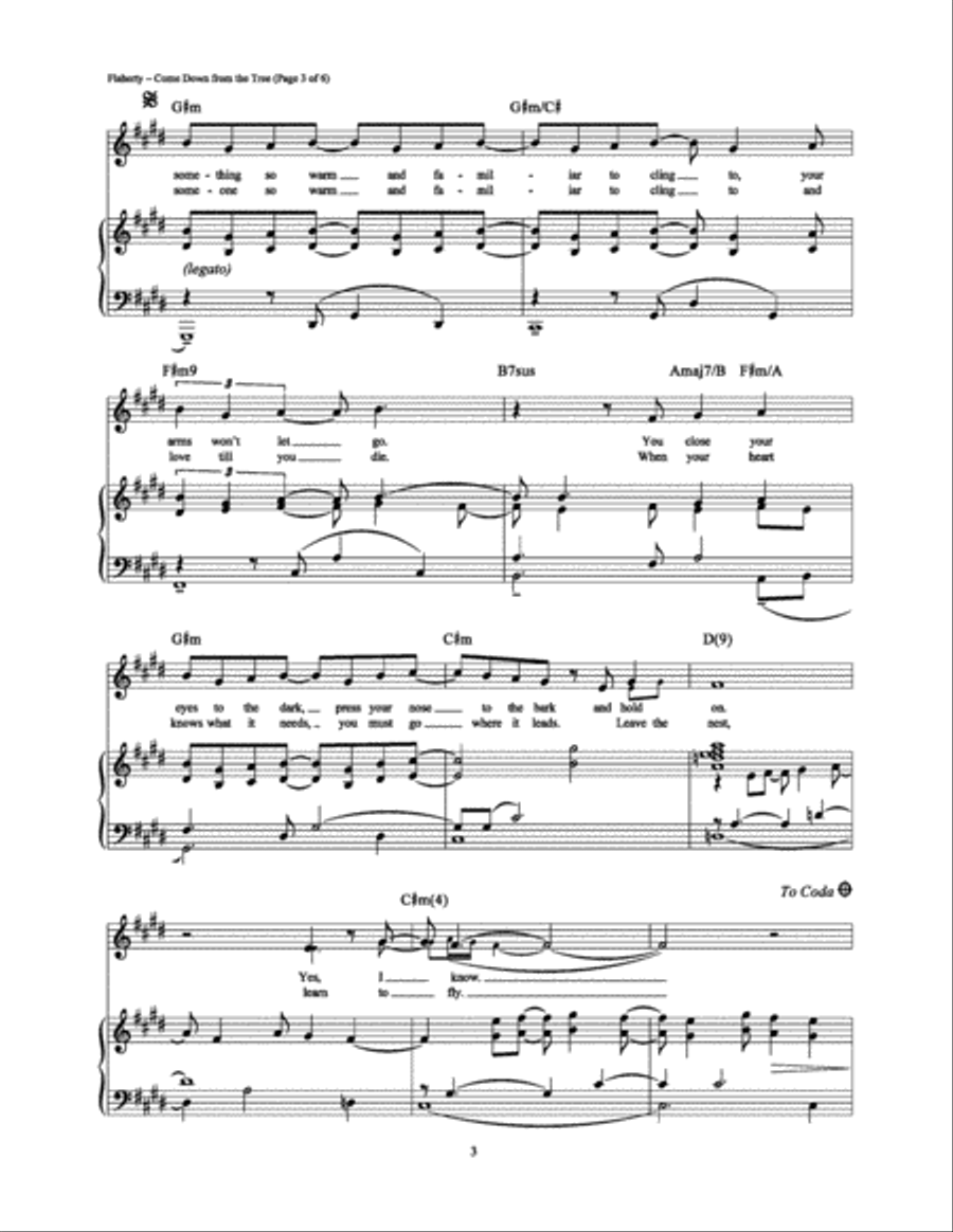 Come Down from the Tree Come Down from the Tree Piano, Vocal, Guitar scores gallery preview page 3