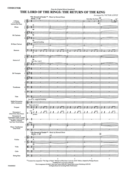 Lord of the Rings: The Return of the King - Orchestra (Conductor's Score)