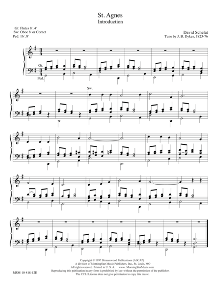 St. Agnes St. Agnes Organ scores gallery preview page 1