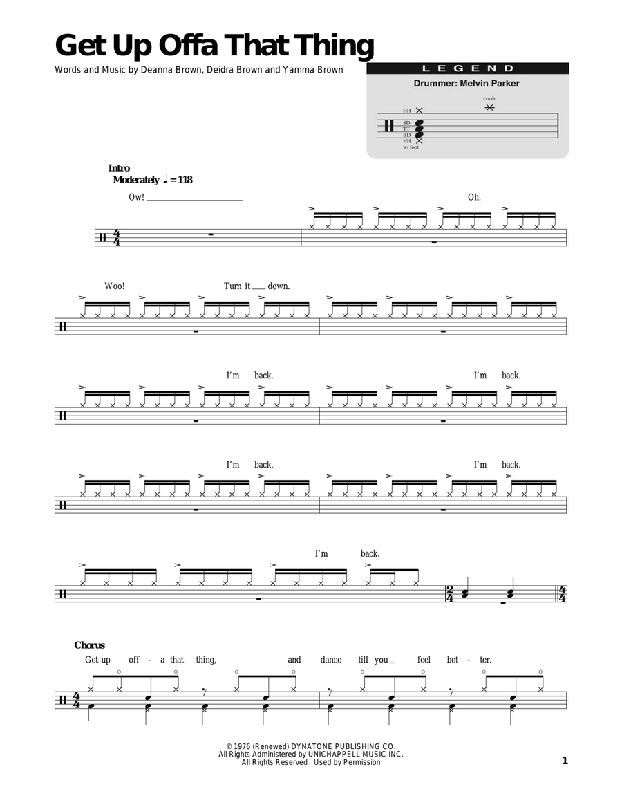 Get Up Offa That Thing Drum Set scores gallery preview page 1