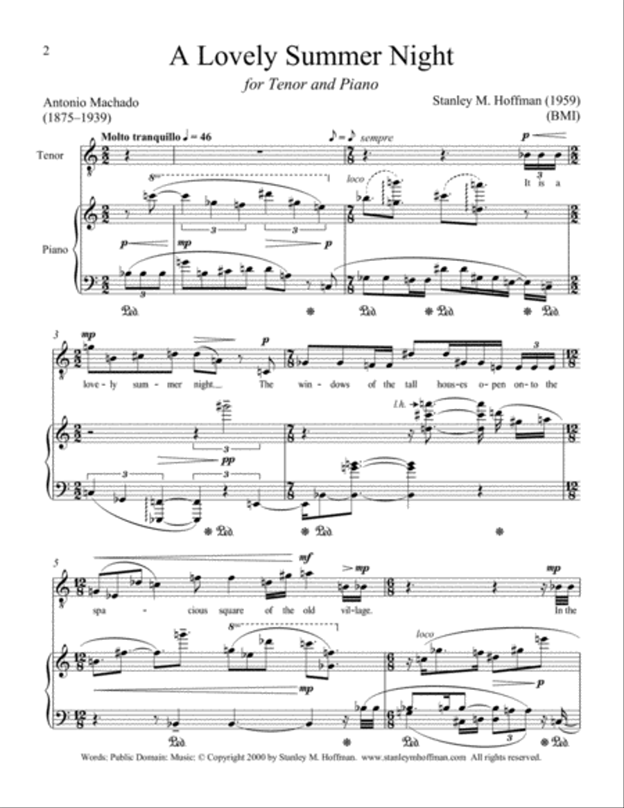 A Lovely Summer Night A Lovely Summer Night Tenor Voice scores gallery preview page 2