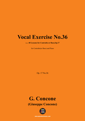 G. Concone-Vocal Exercise No.36,for Contralto(or Bass) and Piano