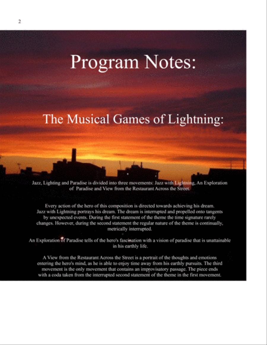 Jazz, Lightning and Paradise B-Flat Clarinet scores gallery preview page 2