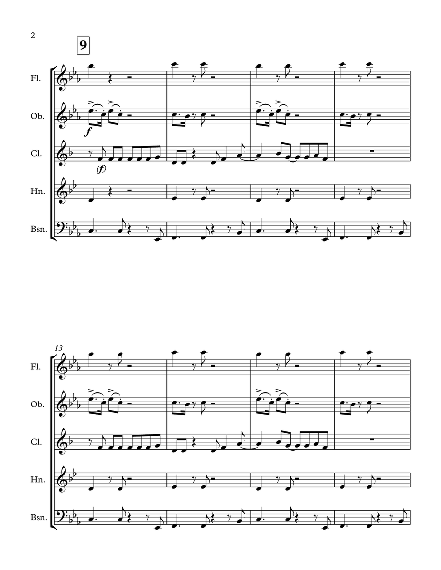Creep Woodwind Quintet scores gallery preview page 3