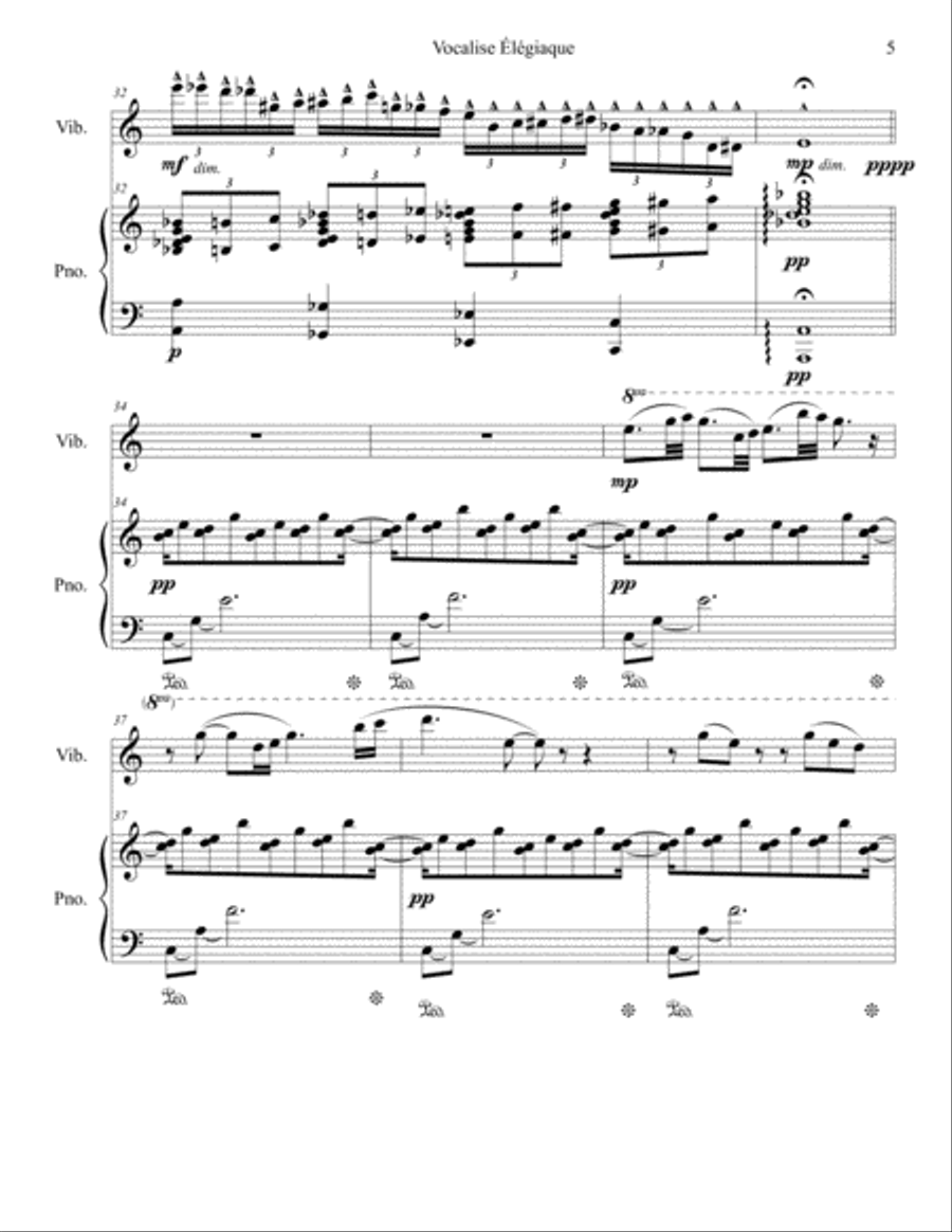 Vocalise Élégiaque for Vibraphone and Piano (2016) Piano scores gallery preview page 5