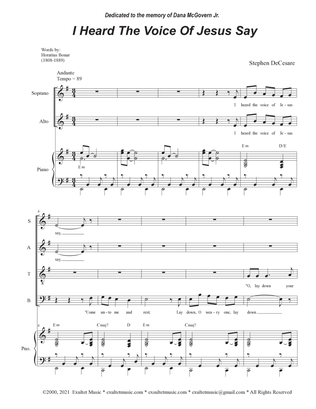 Book cover for I Heard The Voice Of Jesus Say (SATB)