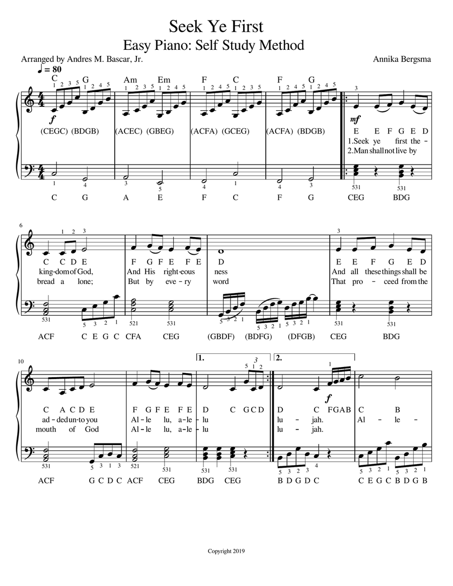 Seek Ye First the Kingdom of God A Cappella scores gallery preview page 1