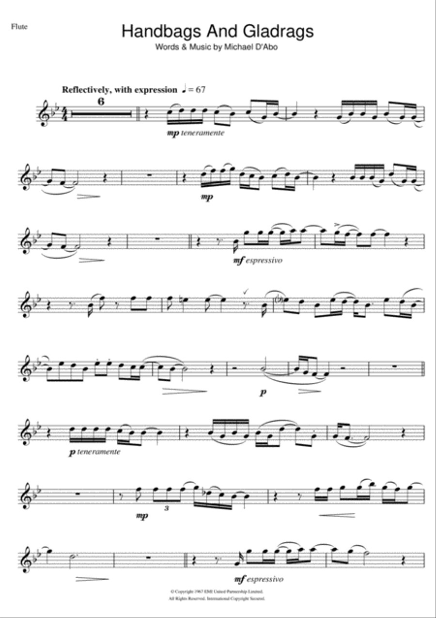 Handbags And Gladrags Flute Solo scores gallery preview page 1