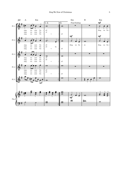 Sing We Now of Christmas - Flute quintet and Piano image number null