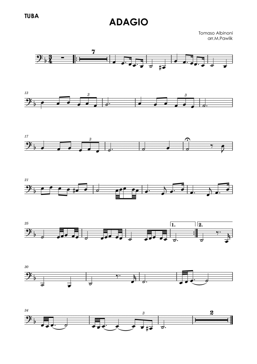 Adagio Tuba scores gallery preview page 1