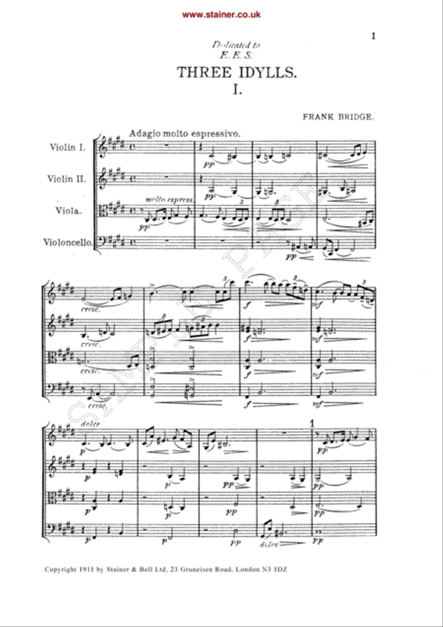 Three Idylls String Quartet scores gallery preview page 2