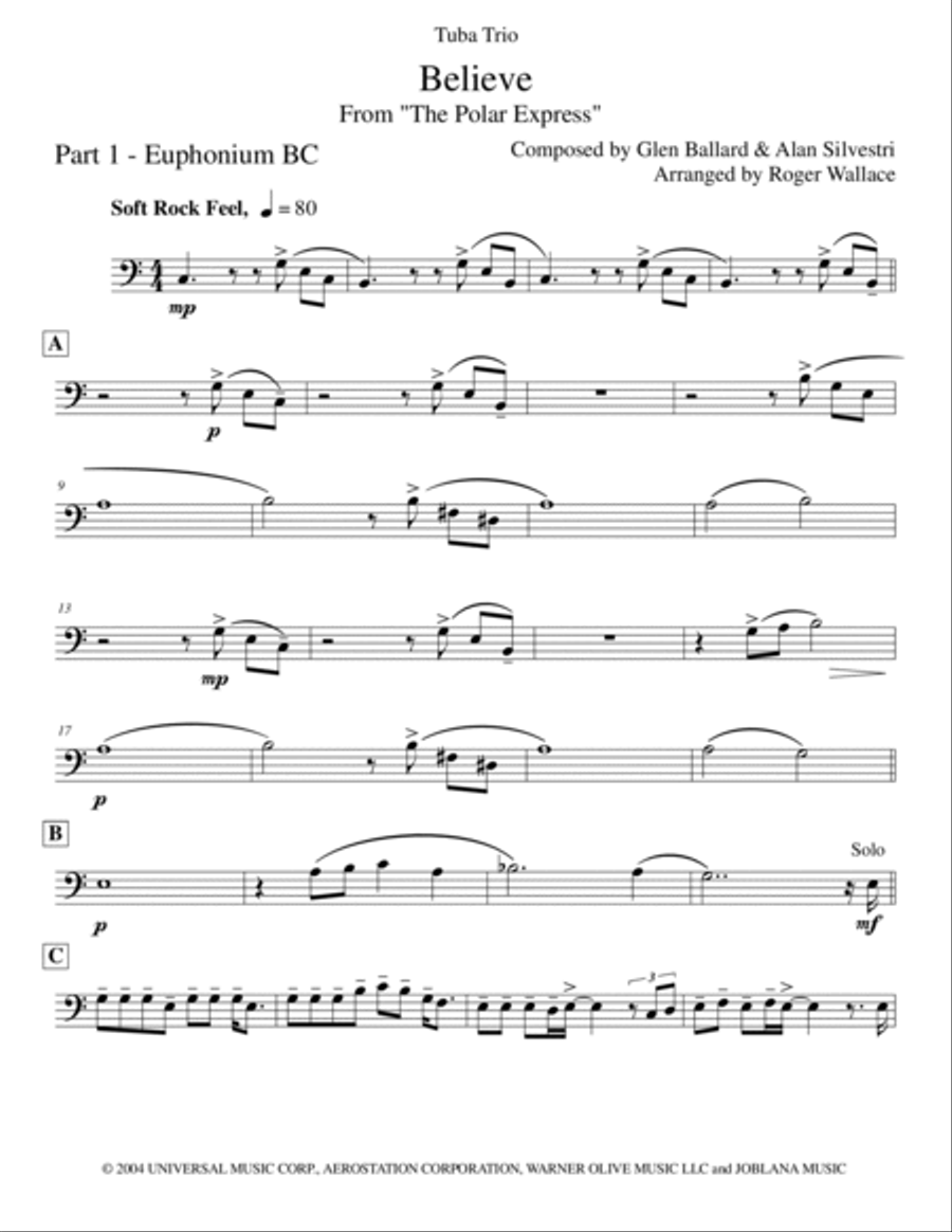 Believe Brass Trio scores gallery preview page 5
