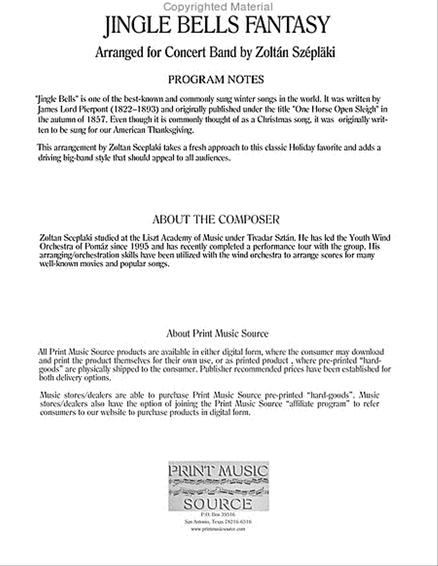 Jingle Bells Fantasy Jingle Bells Fantasy Concert Band scores gallery preview page 3