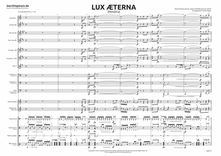 Lux Æterna Marching Band scores gallery preview page 1