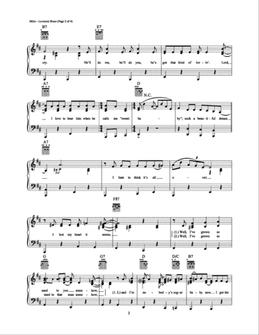 Lovesick Blues Piano, Vocal, Guitar scores gallery preview page 2