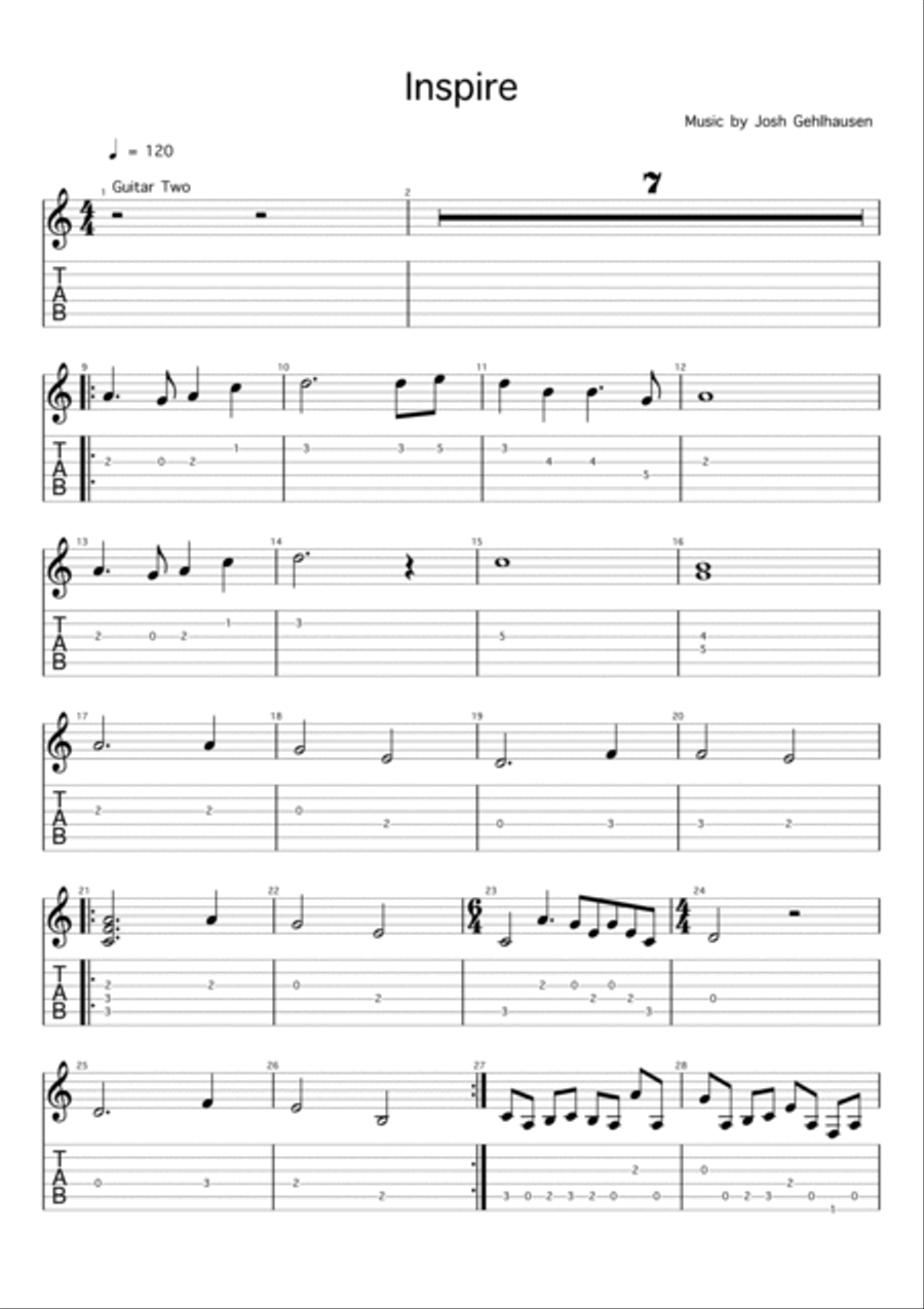 Inspire Guitar Ensemble scores gallery preview page 3
